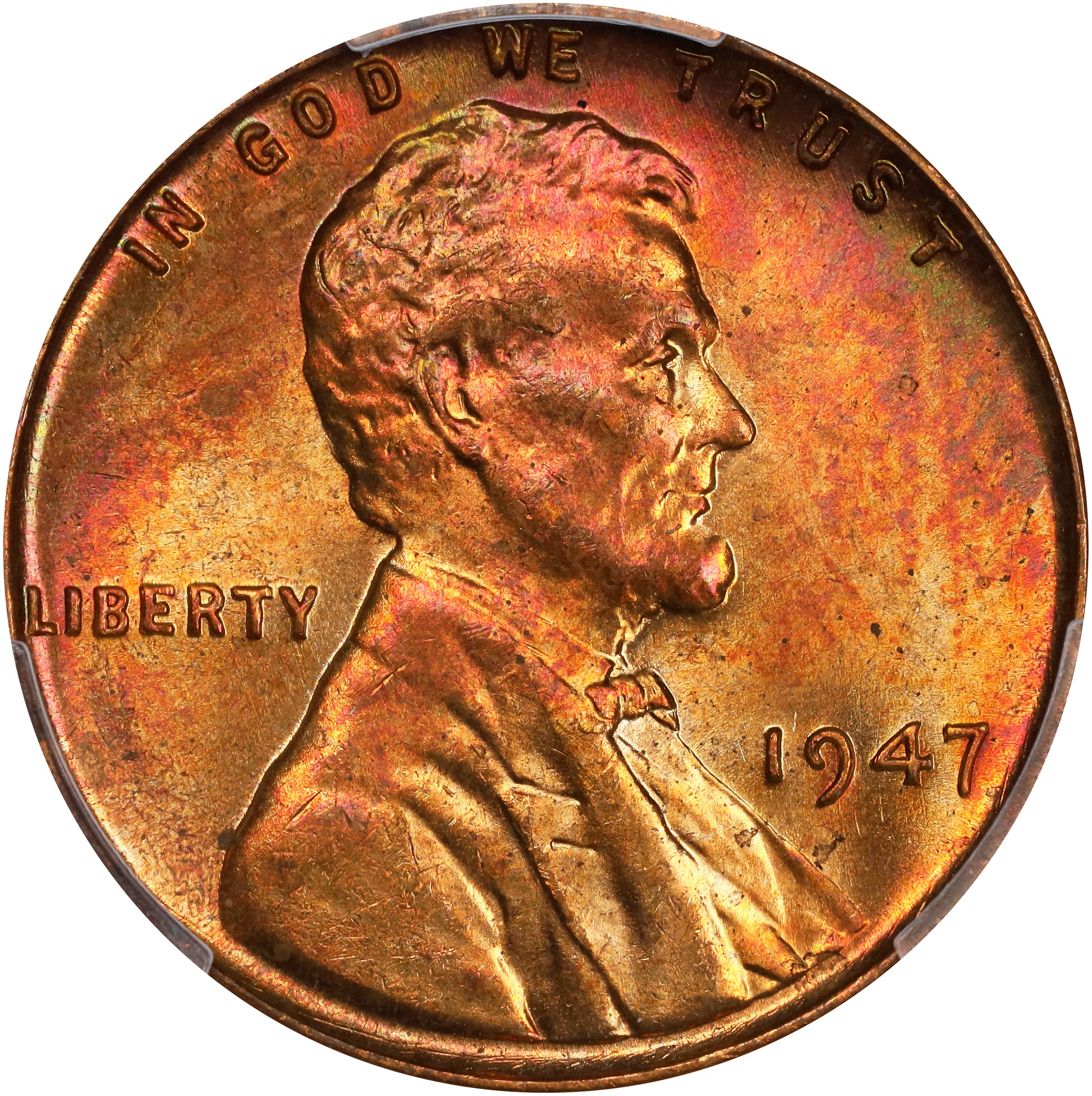 image for: 1947 Lincoln Cent. MS-64 RB (PCGS).