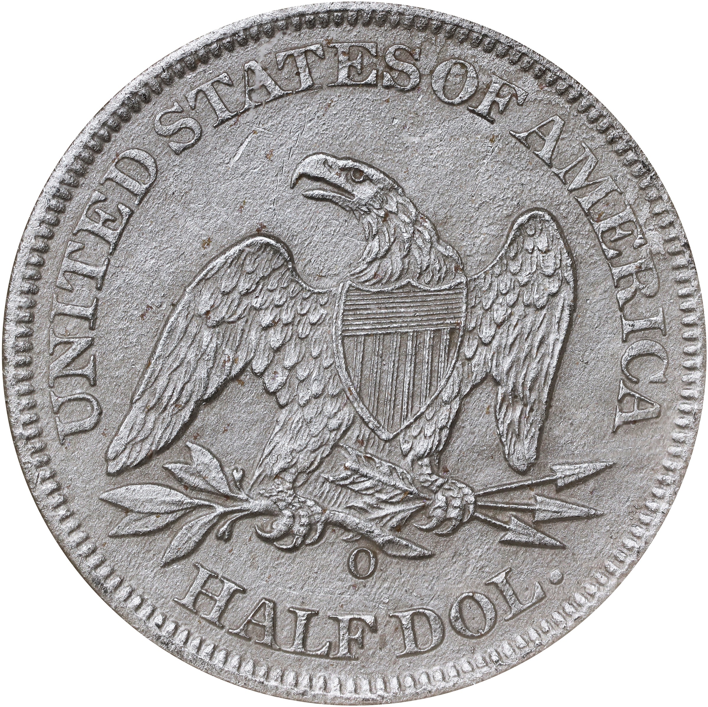 image for: 1861-O Liberty Seated Half Dollar. Confederate States Issue. W-15. Rarity-2. Speared Olive Bud. Shipwreck Effect (NGC).