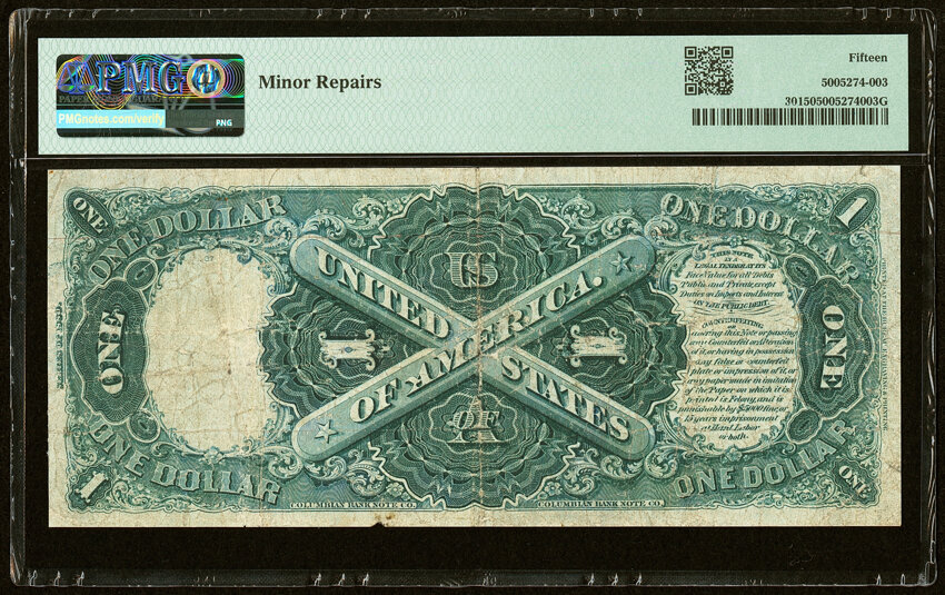 image for: Fr. 30 $1 1880 Legal Tender PMG Choice Fine 15....