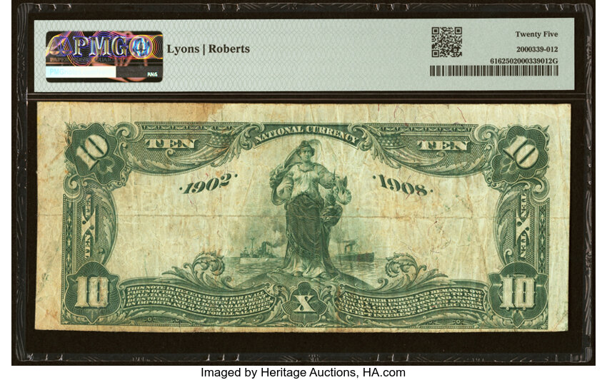 image for: Emporium, PA - $10 1902 Date Back Fr. 616 The First National Bank Ch. # (E)3255 PMG Very Fine 25....