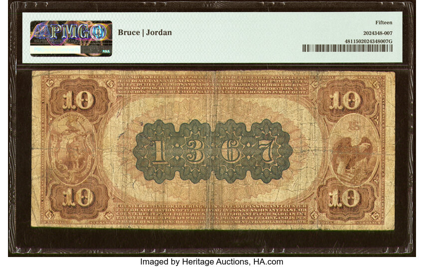 image for: Westfield, MA - $10 1882 Brown Back Fr. 481 The Hampden National Bank Ch. # 1367 PMG Choice Fine 15....