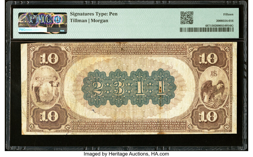 image for: Camden, ME - $10 1882 Brown Back Fr. 487 The Camden National Bank Ch. # 2311 PMG Choice Fine 15....