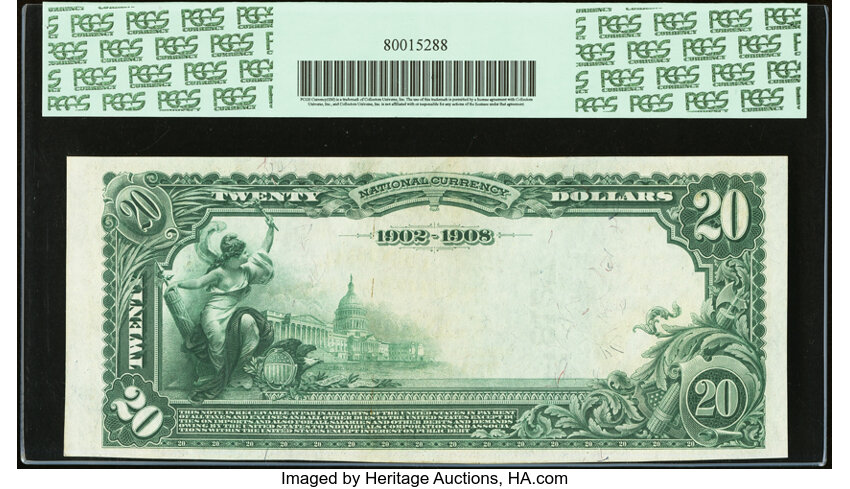 image for: Saint Paris, OH - $20 1902 Date Back Fr. 643 The Central National Bank Ch. # (M)8127 PCGS Choice New 63PPQ....