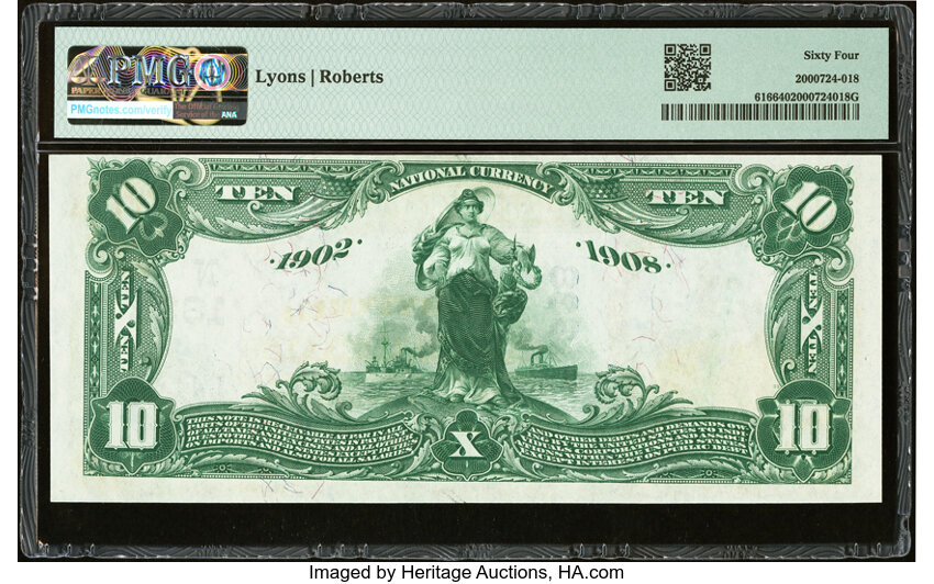 image for: Hartford, CT - $10 1902 Date Back Fr. 616 The Hartford National Bank Ch. # (N)1338 PMG Choice Uncirculated 64....