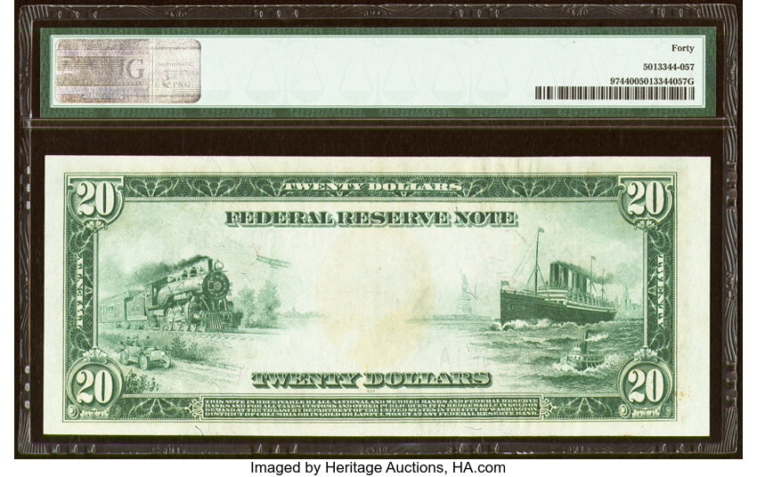 image for: Fr. 974 $20 1914 Federal Reserve Note PMG Extremely Fine 40....