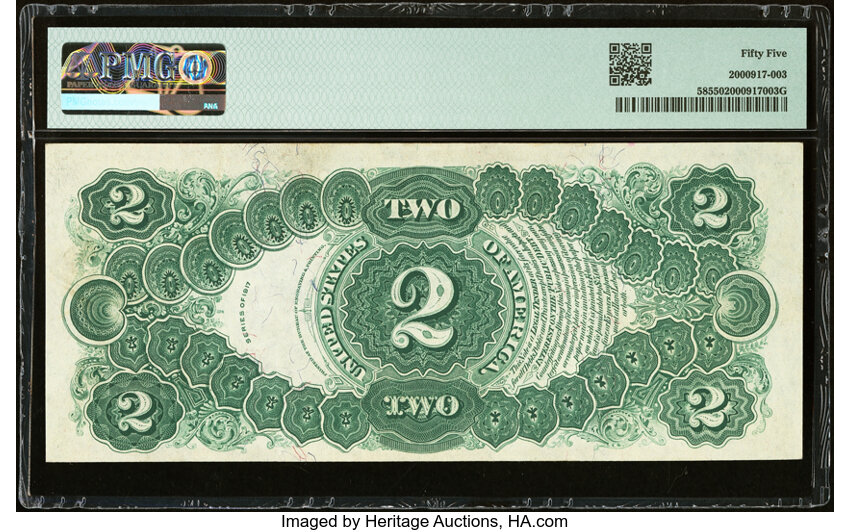 image for: Fr. 58 $2 1917 Legal Tender PMG About Uncirculated 55....