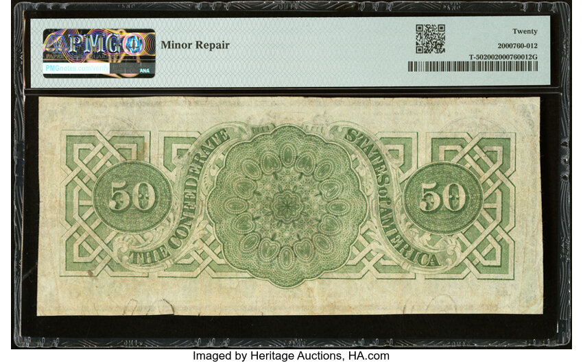 image for: T50 $50 1862 PF-12 Cr. 358 PMG Very Fine 20....