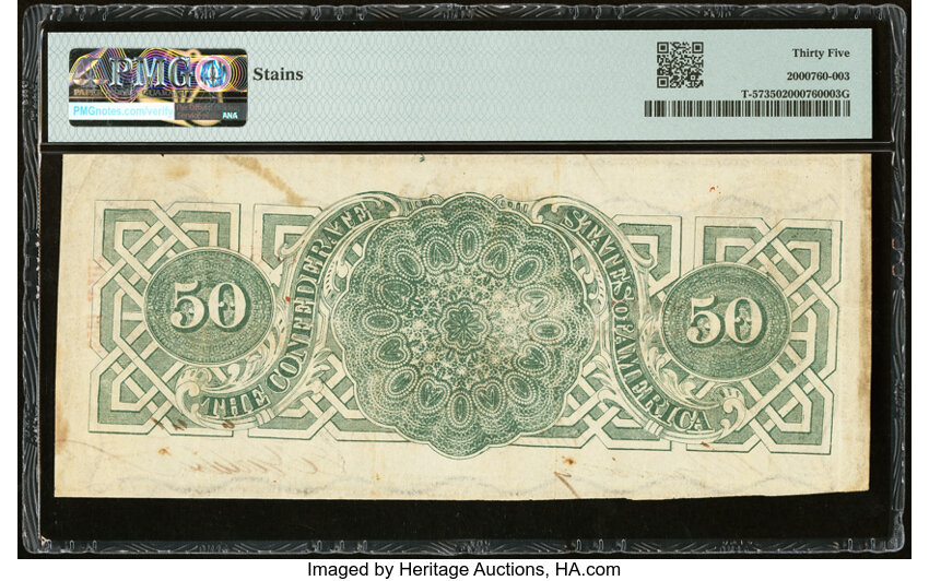 image for: T57 $50 1863 PF-15 Cr. UNL PMG Choice Very Fine 35....