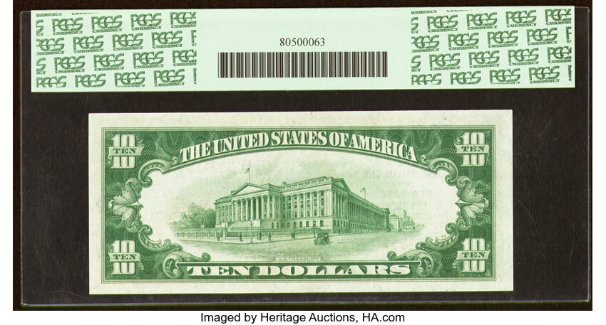 image for: Fr. 1860-B $10 1929 Federal Reserve Bank Note. PCGS Gem New 65PPQ....