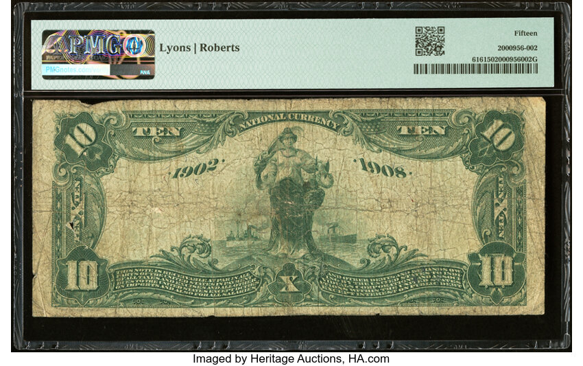 image for: Allentown, PA - $10 1902 Date Back Fr. 616 The Allentown National Bank Ch. # (E)1322 PMG Choice Fine 15....