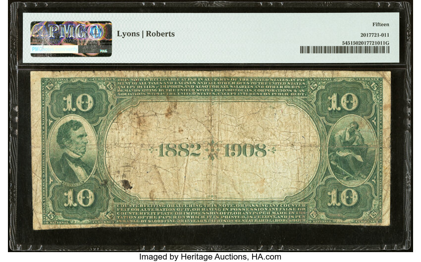 image for: Crookston, MN - $10 1882 Date Back Fr. 545 The First National Bank Ch. # (M)2567 PMG Choice Fine 15....