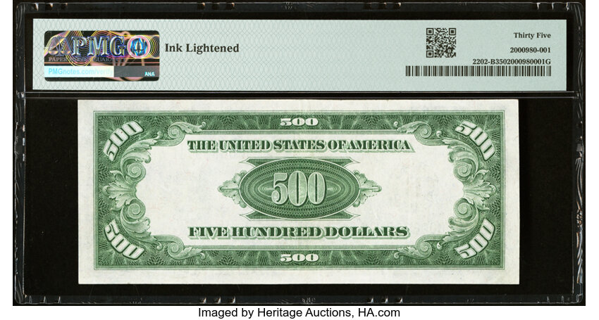 image for: Fr. 2202-B $500 1934A Federal Reserve Note. PMG Choice Very Fine 35....