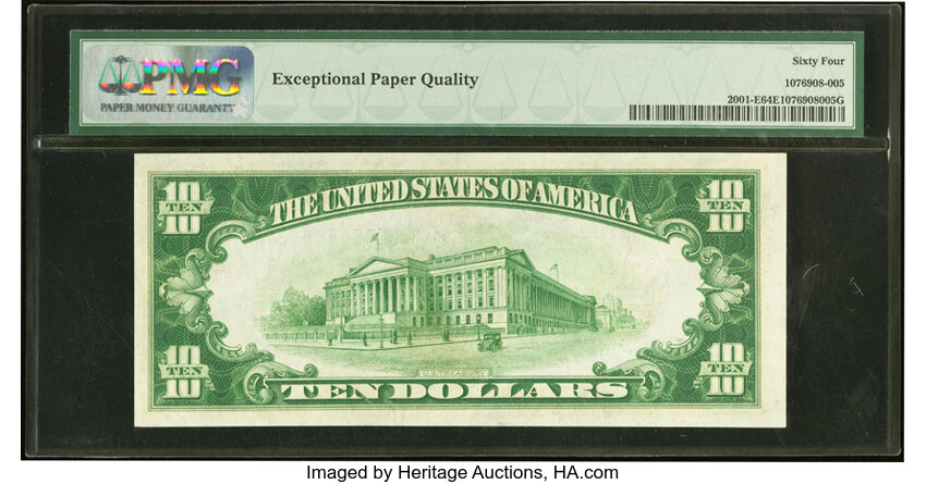 image for: Fr. 2001-E $10 1928A Federal Reserve Note. PMG Choice Uncirculated 64 EPQ....