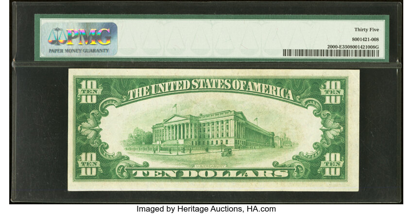 image for: Fr. 2000-E $10 1928 Federal Reserve Note. PMG Choice Very Fine 35....