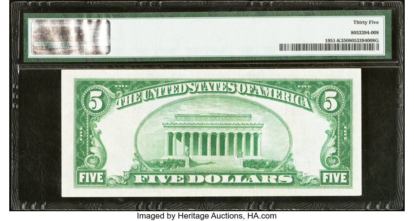 image for: Fr. 1951-K $5 1928A Federal Reserve Note. PMG Choice Very Fine 35....