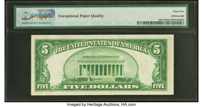 image for: Fr. 1951-H $5 1928A Federal Reserve Note. PMG Gem Uncirculated 65 EPQ....