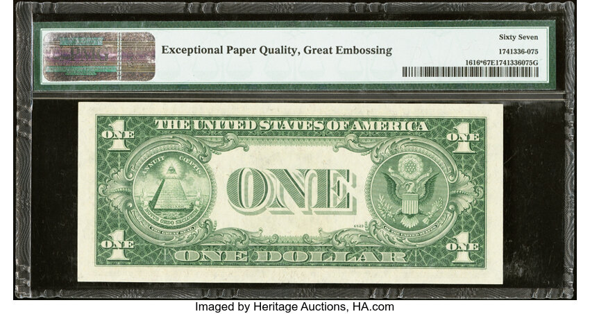 image for: Fr. 1616* $1 1935G No Motto Silver Certificate Star Note. PMG Superb Gem Unc 67 EPQ....