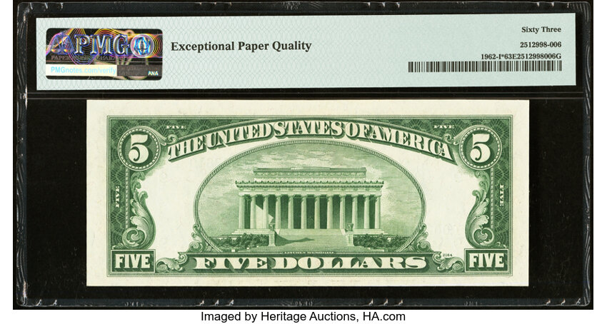 image for: Fr. 1962-I* $5 1950A Federal Reserve Star Note. PMG Choice Uncirculated 63 EPQ....