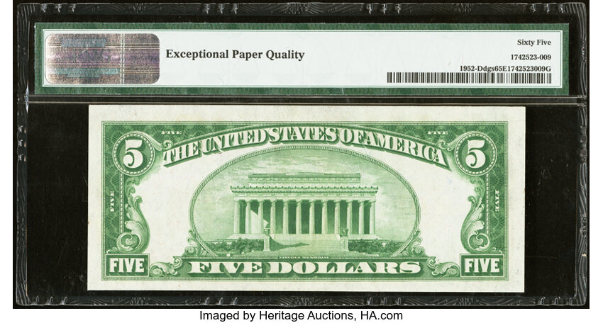 image for: Fr. 1952-D $5 1928B Federal Reserve Note. PMG Gem Uncirculated 65 EPQ....