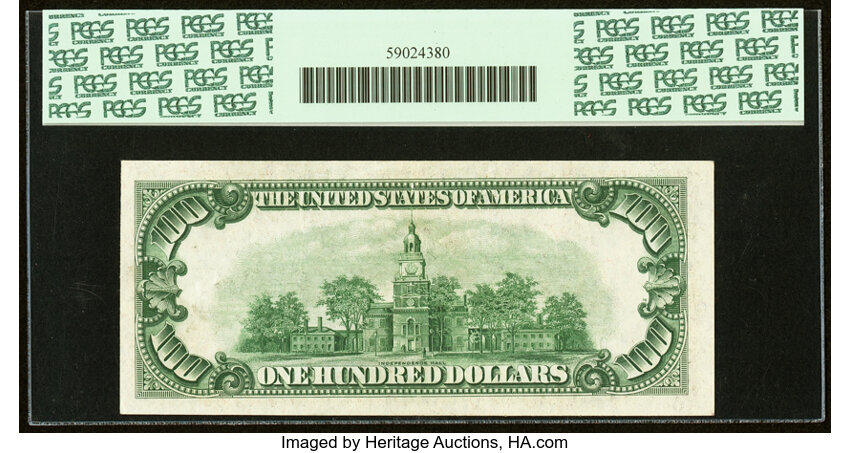 image for: Fr. 2156-G* $100 1934D Mule Federal Reserve Star Note. PCGS About New 53....