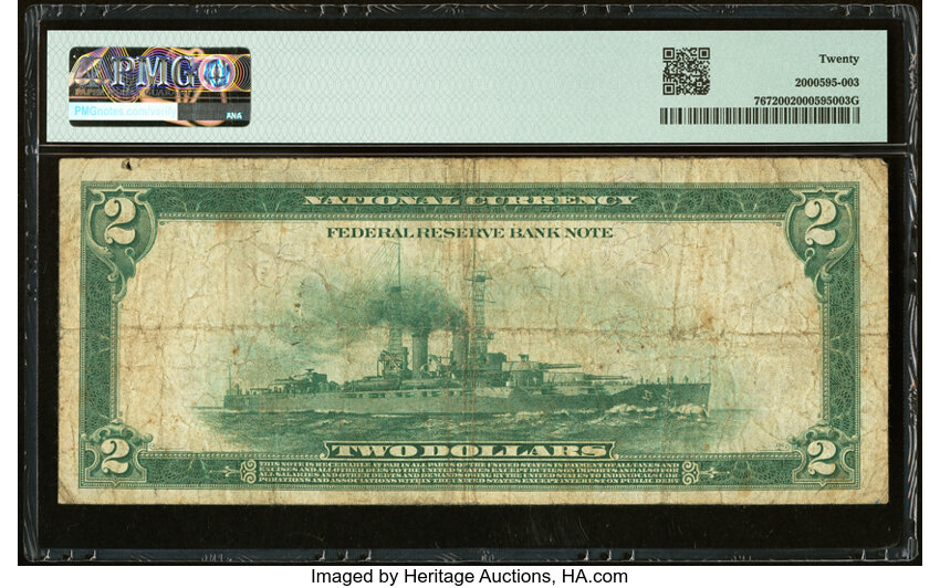 image for: Fr. 767 $2 1918 Federal Reserve Bank Note PMG Very Fine 20....