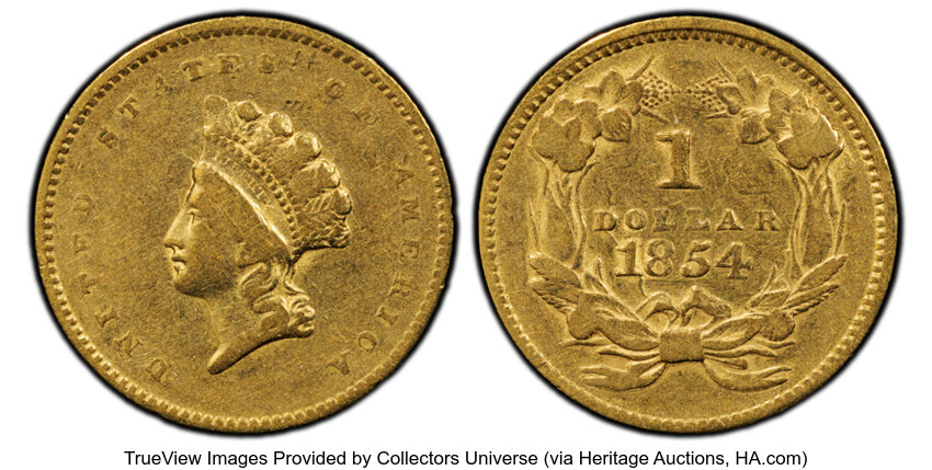 1854 $1 Gold MS Values | Greysheet
