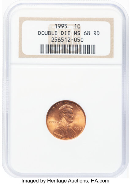 image for: 1995 1C Doubled Die Obverse, FS-101, MS68 Red NGC....