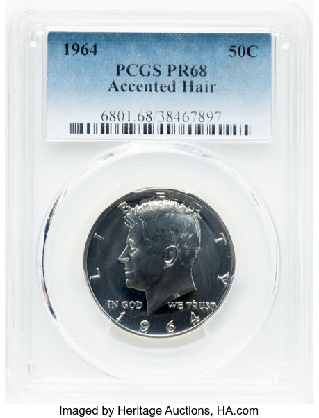 image for: 1964 50C Accented Hair, FS-401, PR68 PCGS....