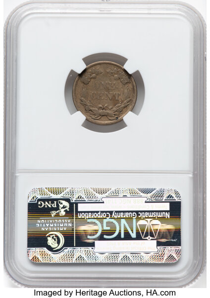 image for: 1858 1C Large Letters, Low Leaves, FS-901, XF40 NGC. Ex: Stack's W 57th St Collection. CDN: $140 Whsle. Bid for NGC/PCGS XF...