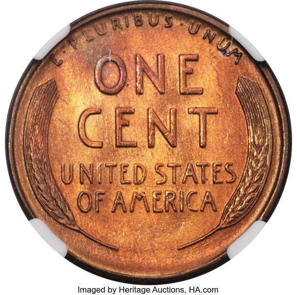 image for: 1937-D 1C MS66 Red and Brown NGC.  Mintage 50,430,000. ...
