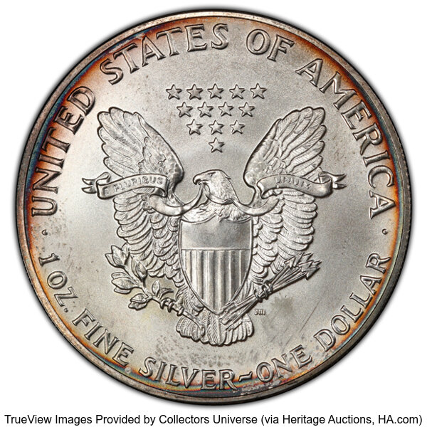 1986 $1  Silver Eagle MS65 CAC thumbnail 2