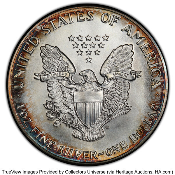 1987 $1  Silver Eagle MS66 CAC thumbnail 2