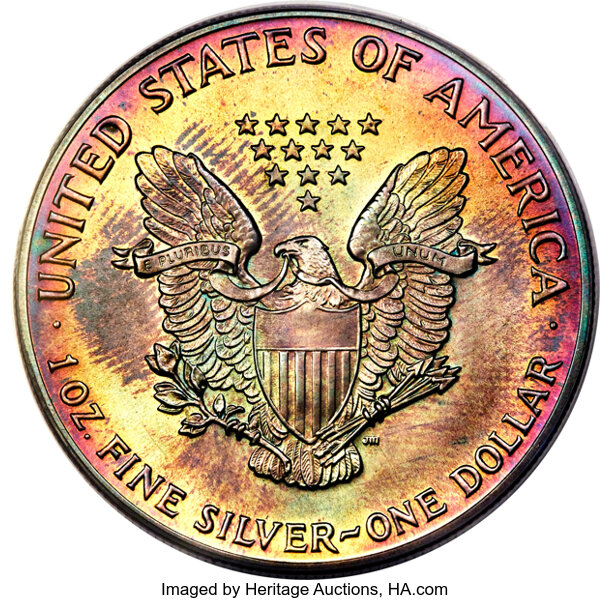 1987 $1  Silver Eagle MS66 CAC thumbnail 4