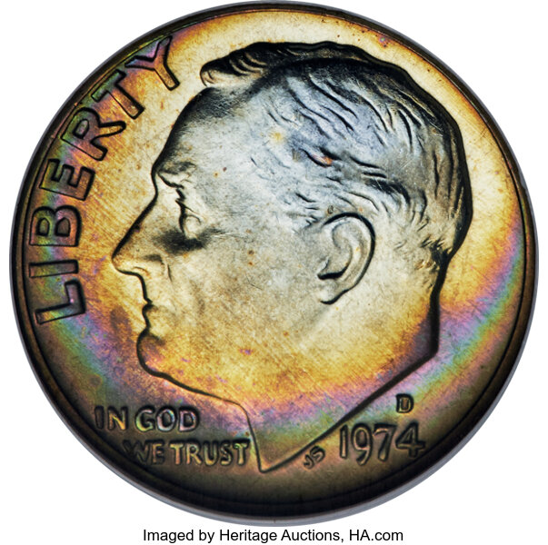 image for: 1974-D 10C MS67 NGC. NGC Census: (14/0).  Mintage 571,083,000. ...