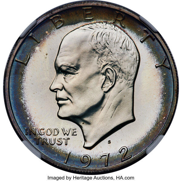 image for: 1972-S $1 Silver PR66 NGC.  Mintage 1,811,631. ...