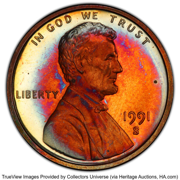 image for: 1991-S 1C PR66 Red and Brown PCGS. PCGS Population: (13/8 and 0/0+).  ...