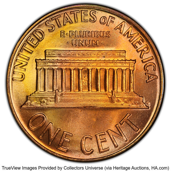 image for: 1960 1C Large Date MS65 Red and Brown PCGS. PCGS Population: (56/8 and 0/0+).  Mintage 588,096,602. ...