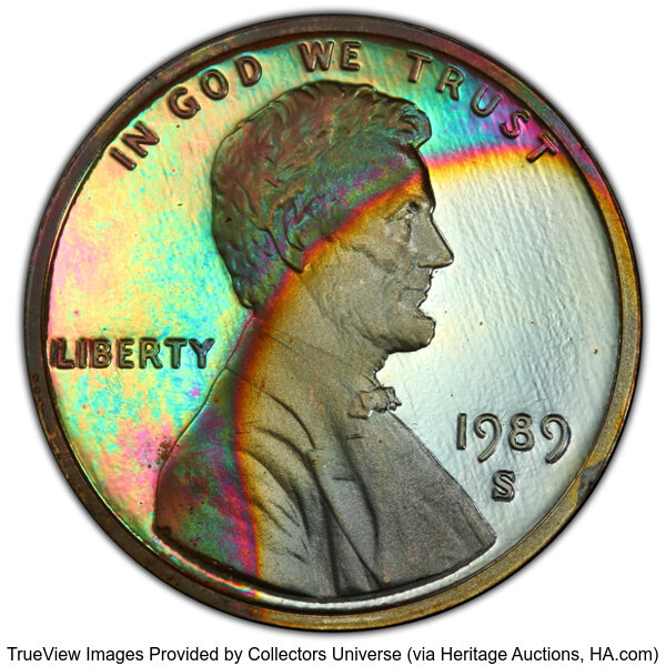 image for: 1989-S 1C PR67 Red and Brown PCGS. PCGS Population: (4/2)....