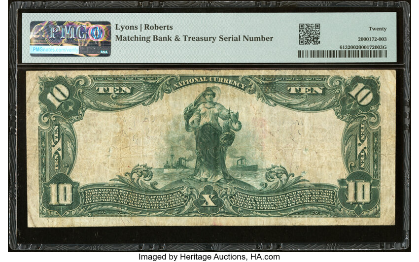 image for: New York, NY - $10 1902 Red Seal Fr. 613 The Hanover National Bank Ch. # (E)1352 PMG Very Fine 20....
