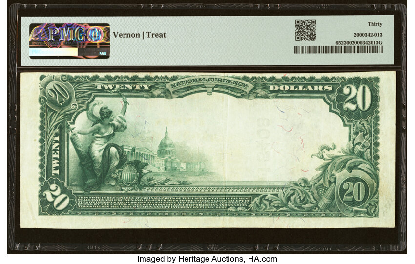 image for: Connellsville, PA - $20 1902 Plain Back Fr. 652 The Union National Bank Ch. # (E)6408 PMG Very Fine 30....
