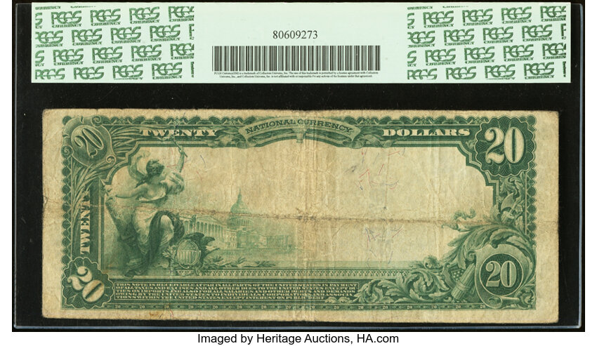 image for: Winchester, MA - $20 1902 Plain Back Fr. 658 The Winchester National Bank Ch. # (N)11103 PCGS Apparent Fine 15....