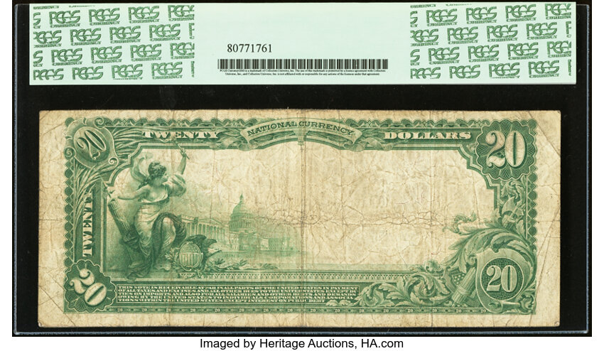 image for: Reading, MA - $20 1902 Plain Back Fr. 653 The First National Bank Ch. # 4488 PCGS Fine 15PPQ....