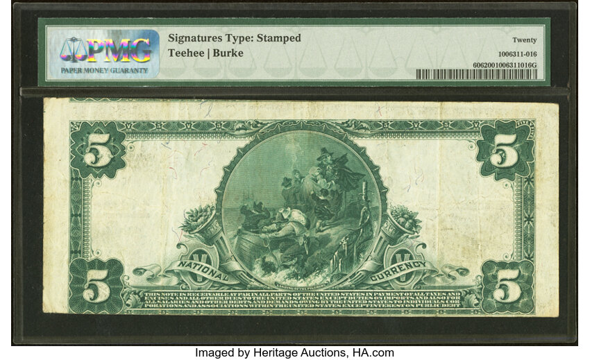 image for: Winchester, MA - $5 1902 Plain Back Fr. 606 The Winchester National Bank Ch. # (N)11103 PMG Very Fine 20....