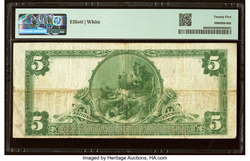 image for: Lowell, MA - $5 1902 Plain Back Fr. 608 The Union National Bank Ch. # 6077 PMG Very Fine 25....