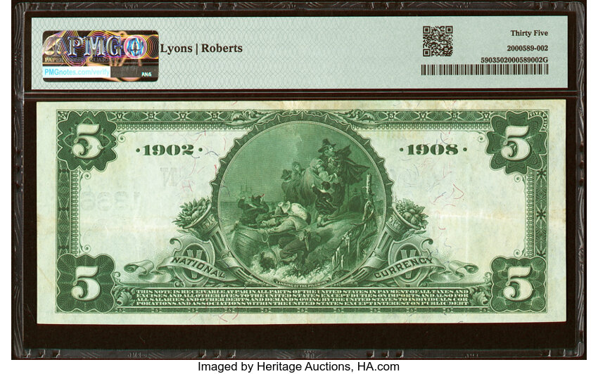 image for: Providence, RI - $5 1902 Date Back Fr. 590 The National Bank of Commerce Ch. # (N)1366 PMG Choice Very Fine 35....