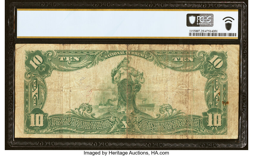 image for: Charlottesville, VA - $10 1902 Plain Back Fr. 631 The National Bank of Charlottesville Ch. # 10618 PCGS Banknote Very Fine 25....