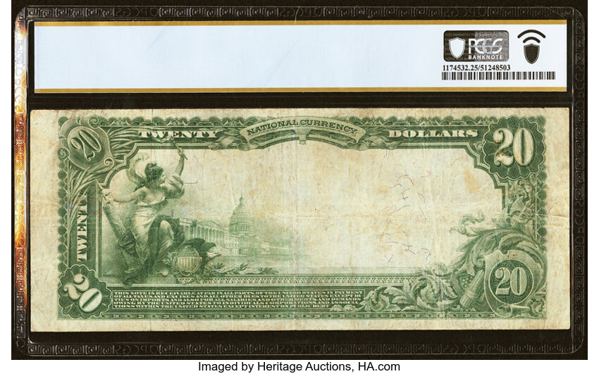 image for: Stuart, VA - $20 1902 Plain Back Fr. 659 The First National Bank Ch. # 11901 PCGS Banknote Very Fine 25....