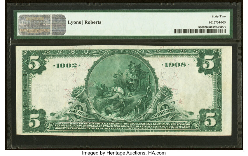 image for: Baltimore, MD - $5 1902 Date Back Fr. 590 The Western National Bank Ch. # (E)1325 PMG Uncirculated 62....
