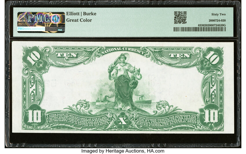 image for: Dyersburg, TN - $10 1902 Plain Back Fr. 633 First-Citizens National Bank Ch. # 5263 PMG Uncirculated 62....