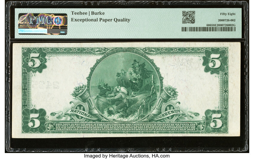image for: Springfield, MA - $5 1902 Plain Back Fr. 606 The Chapin National Bank Ch. # 2435 PMG Choice About Unc 58 EPQ....